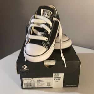 Brand new black and white converse for toddler child in size 8
